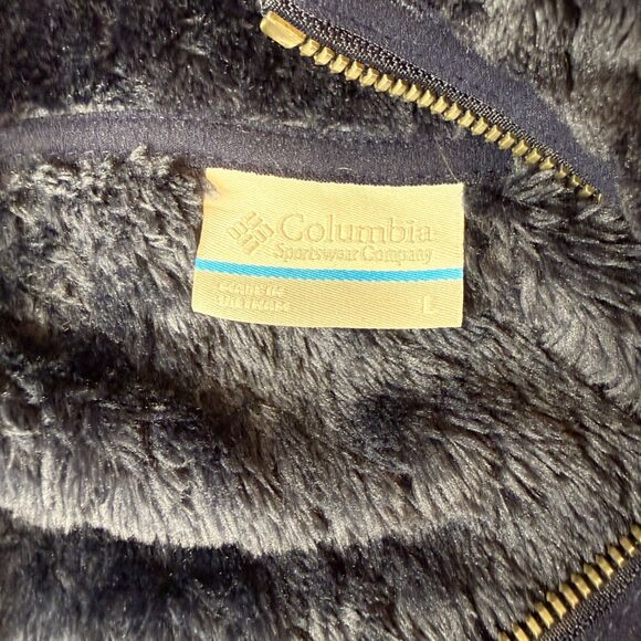 Columbia Women’s L Blue Fire Side II Sherpa Jacket Full-Zip Fleece Soft Cozy - Picture 4 of 8